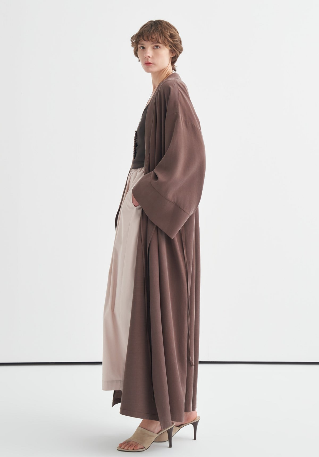 Carla Tie Detail Kimono Brown