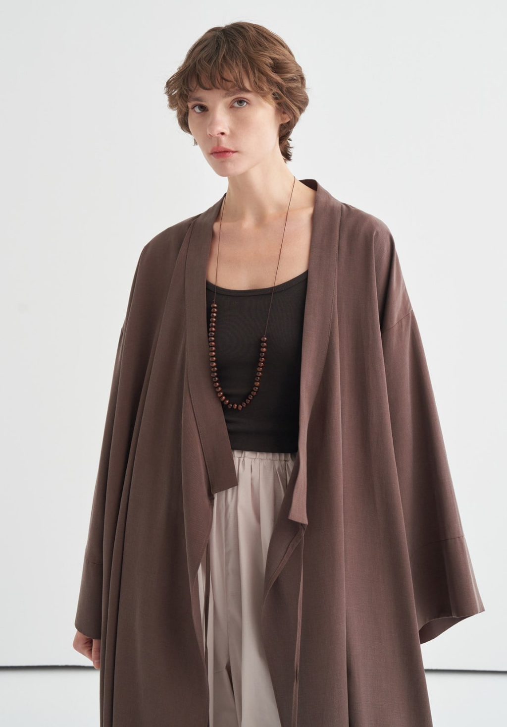 Carla Tie Detail Kimono Brown
