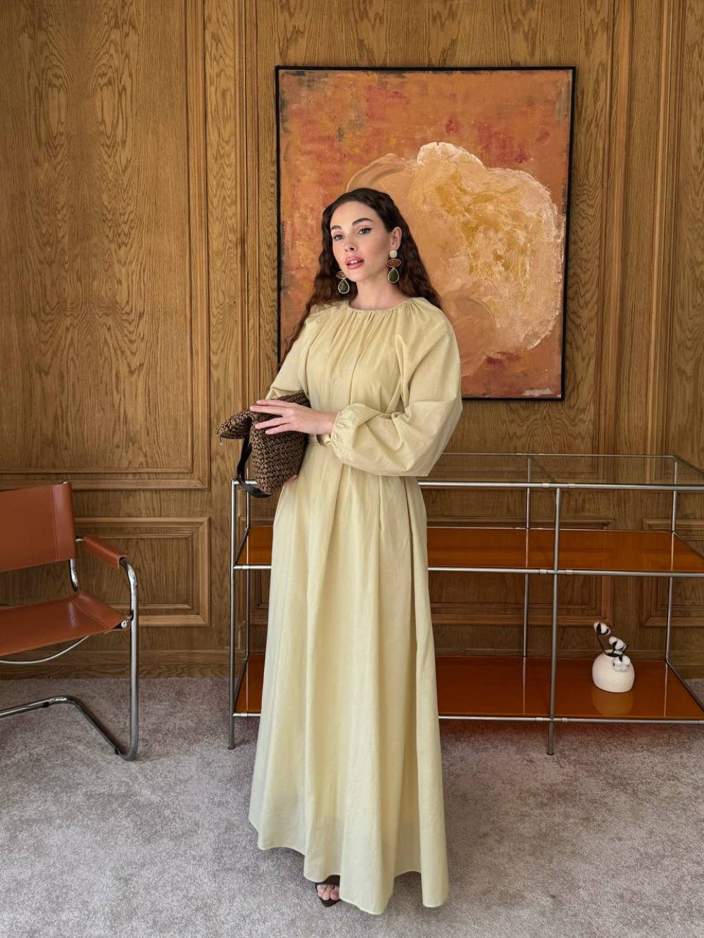 Viola Wide-Belted Buckled Dress Butter Yellow