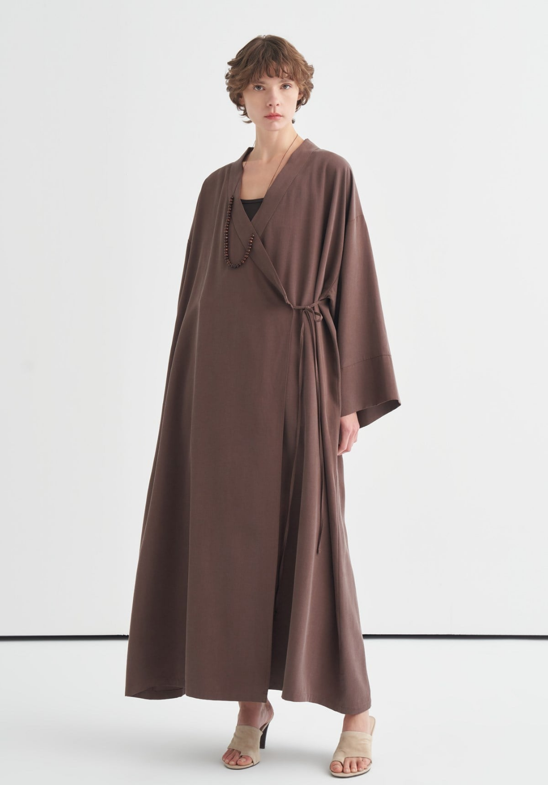 Carla Tie Detail Kimono Brown