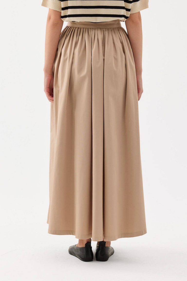 Beige Fever Pleated Skirt