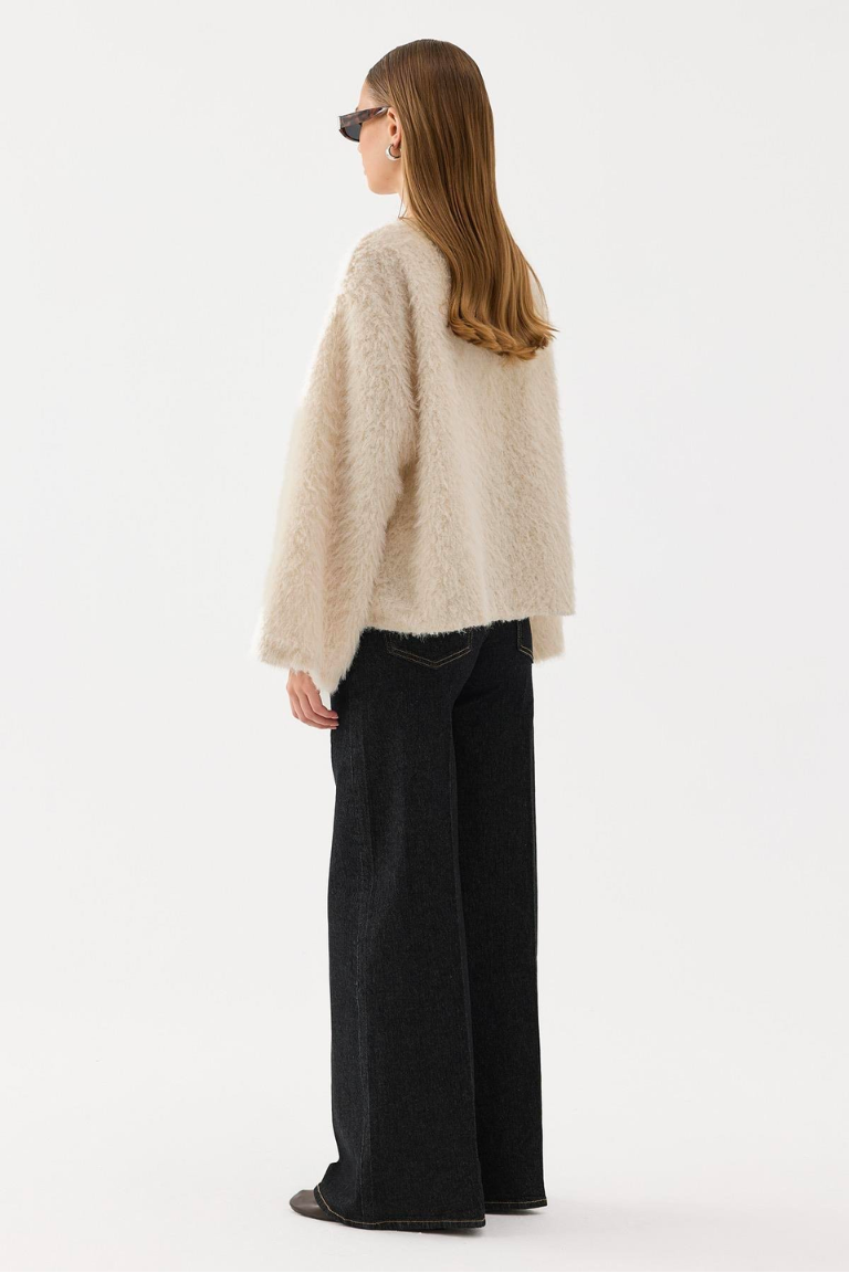 Gigi Faux Fur Jacket - Cream
