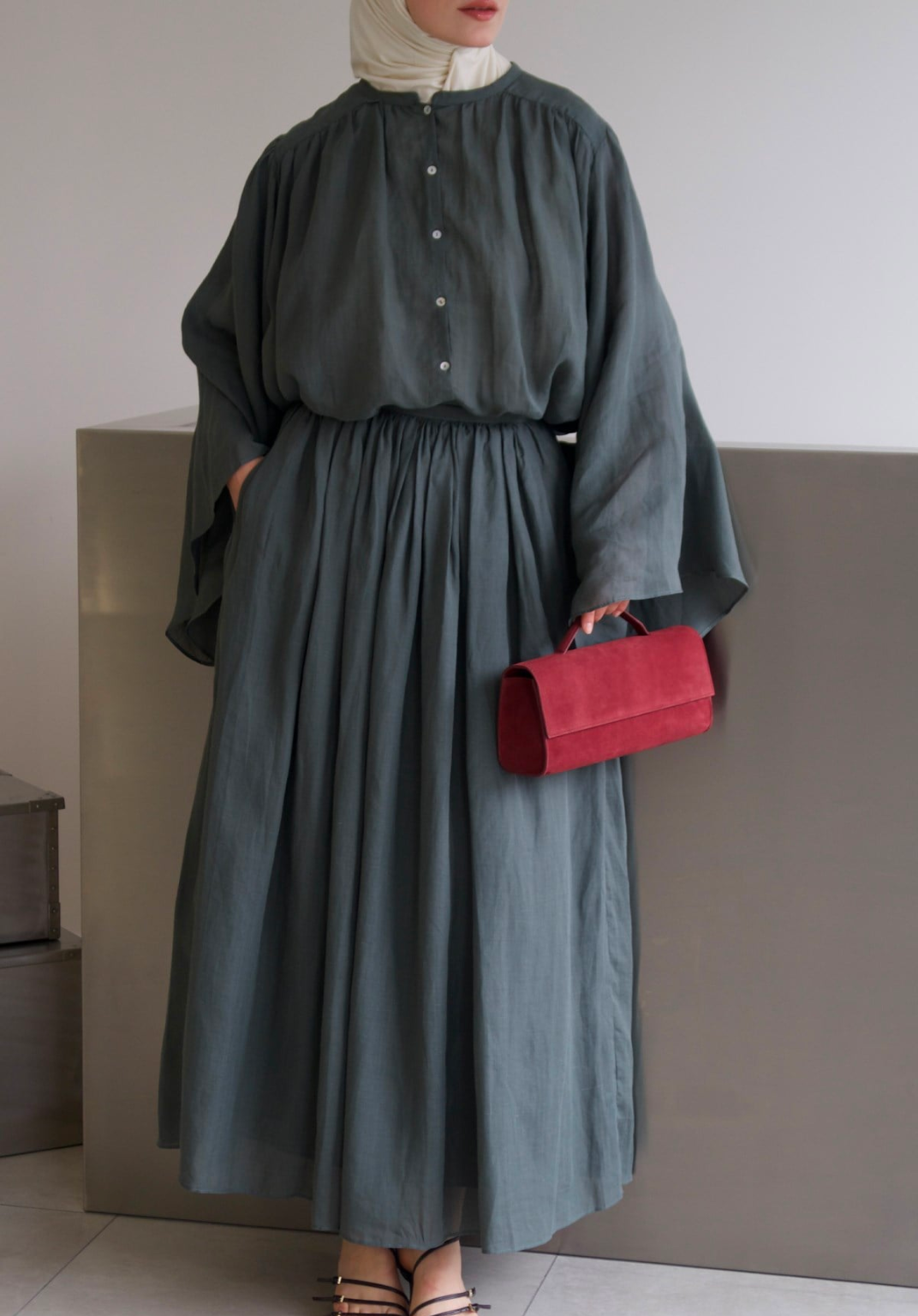 Marni Rami Skirt Co-ord Turquoise
