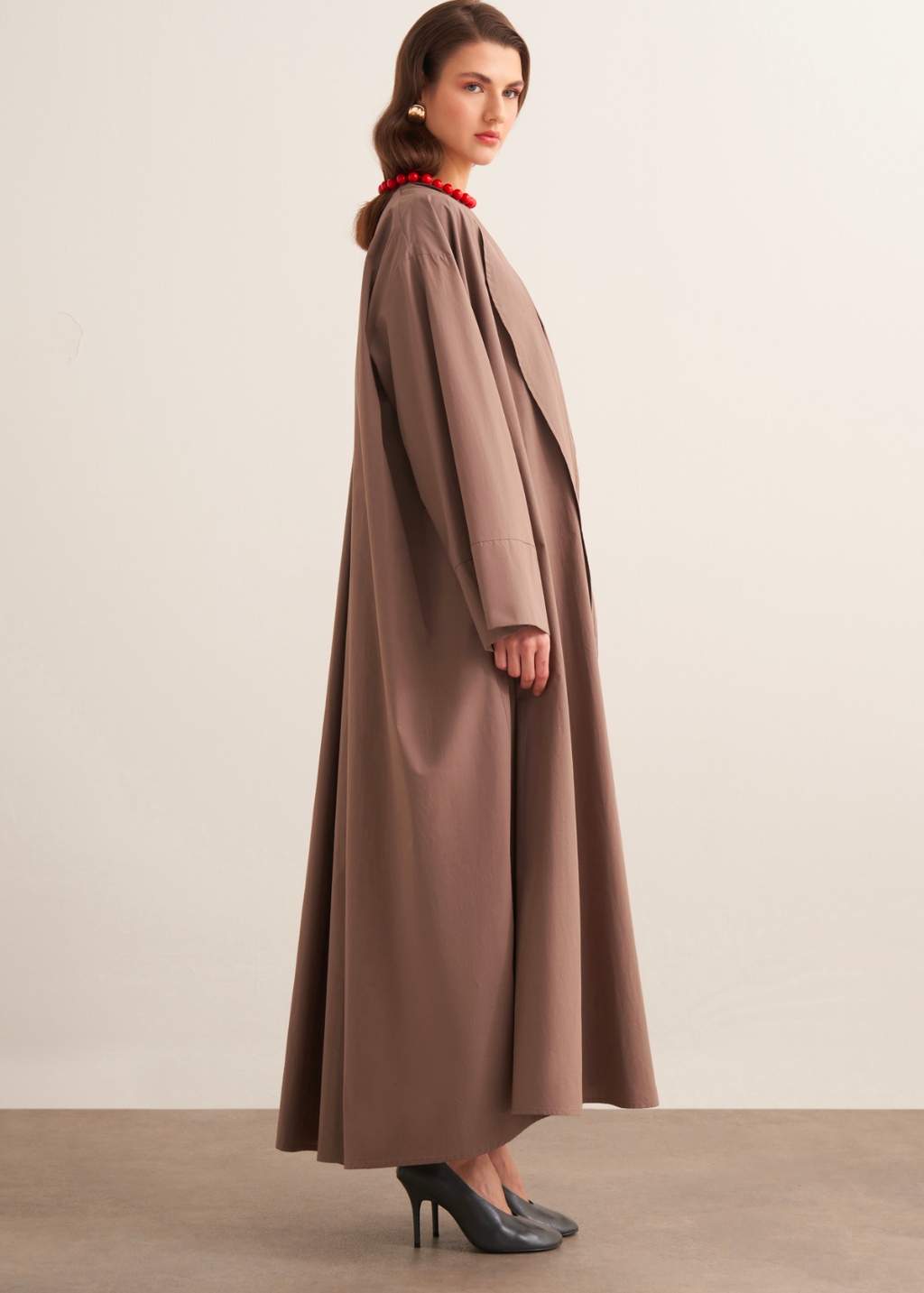 Ines Premium Longline Kimono Co-Ord – Mink