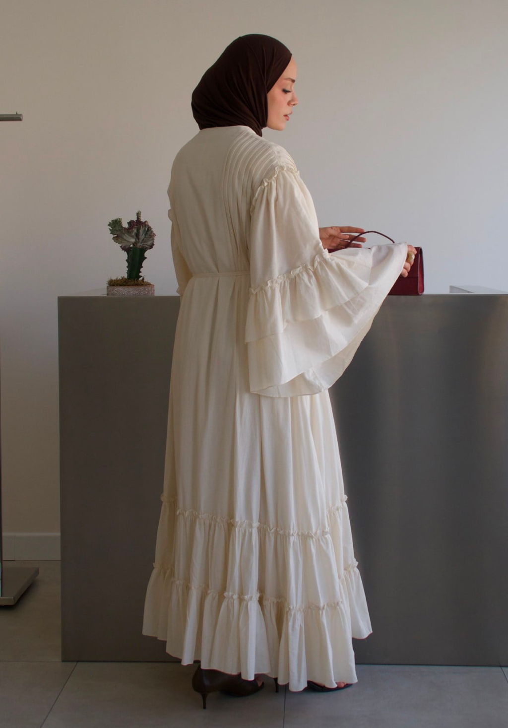 Salema Voile Dress Ecru