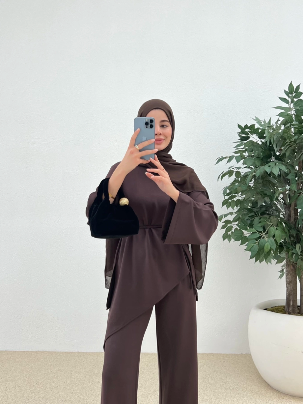Asymmetric Modal Co-Ord Brown
