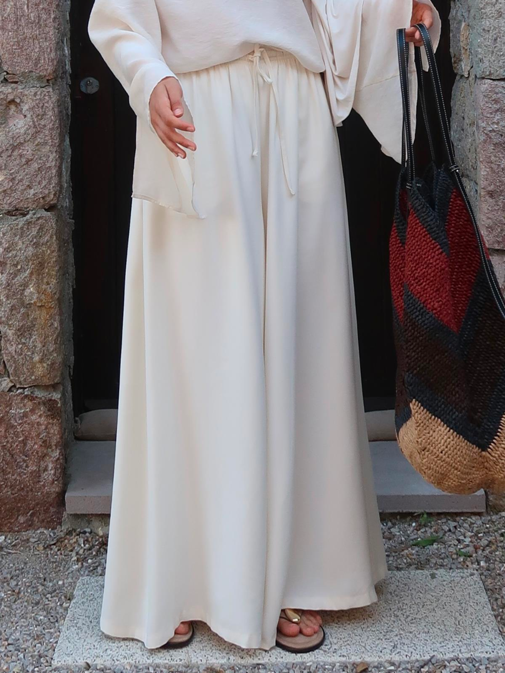 White Wide Leg Trousers