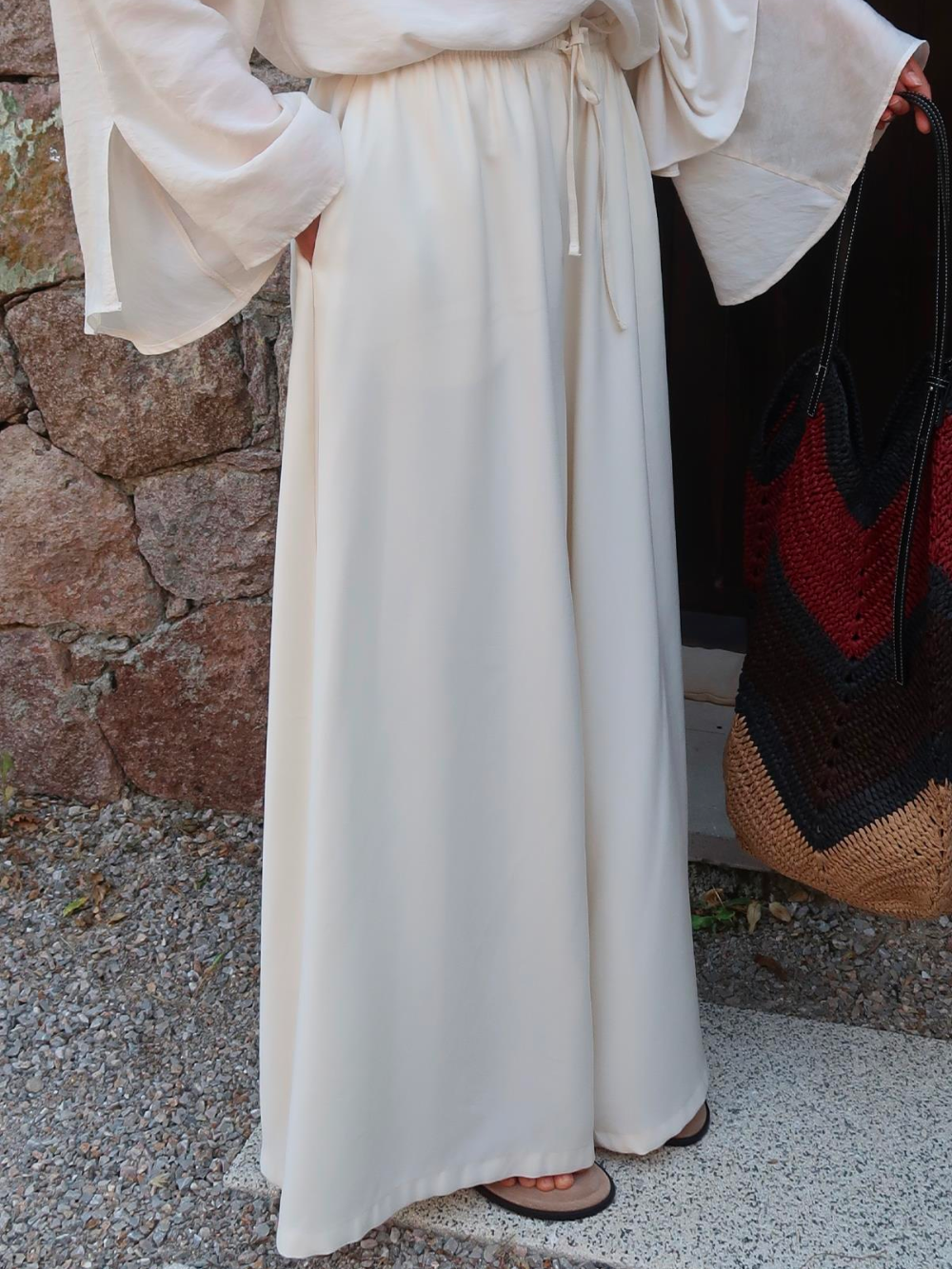 White Wide Leg Trousers