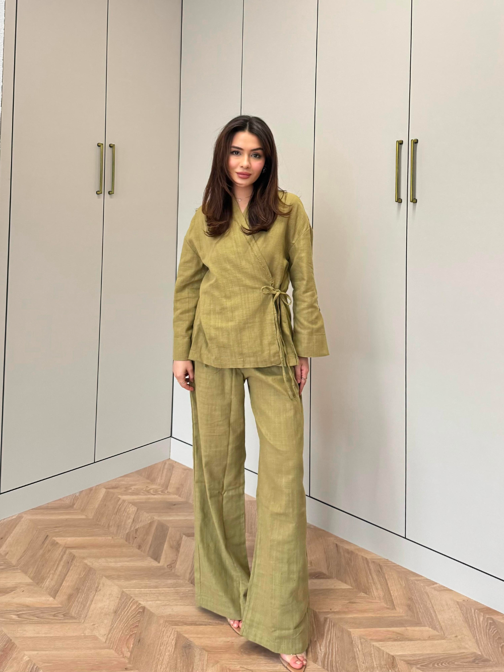 Tulay Linen Co-Ord Olive Green