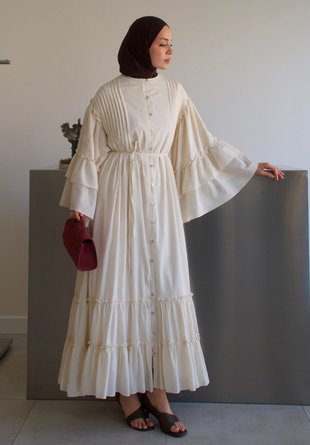 Salema Voile Dress Ecru