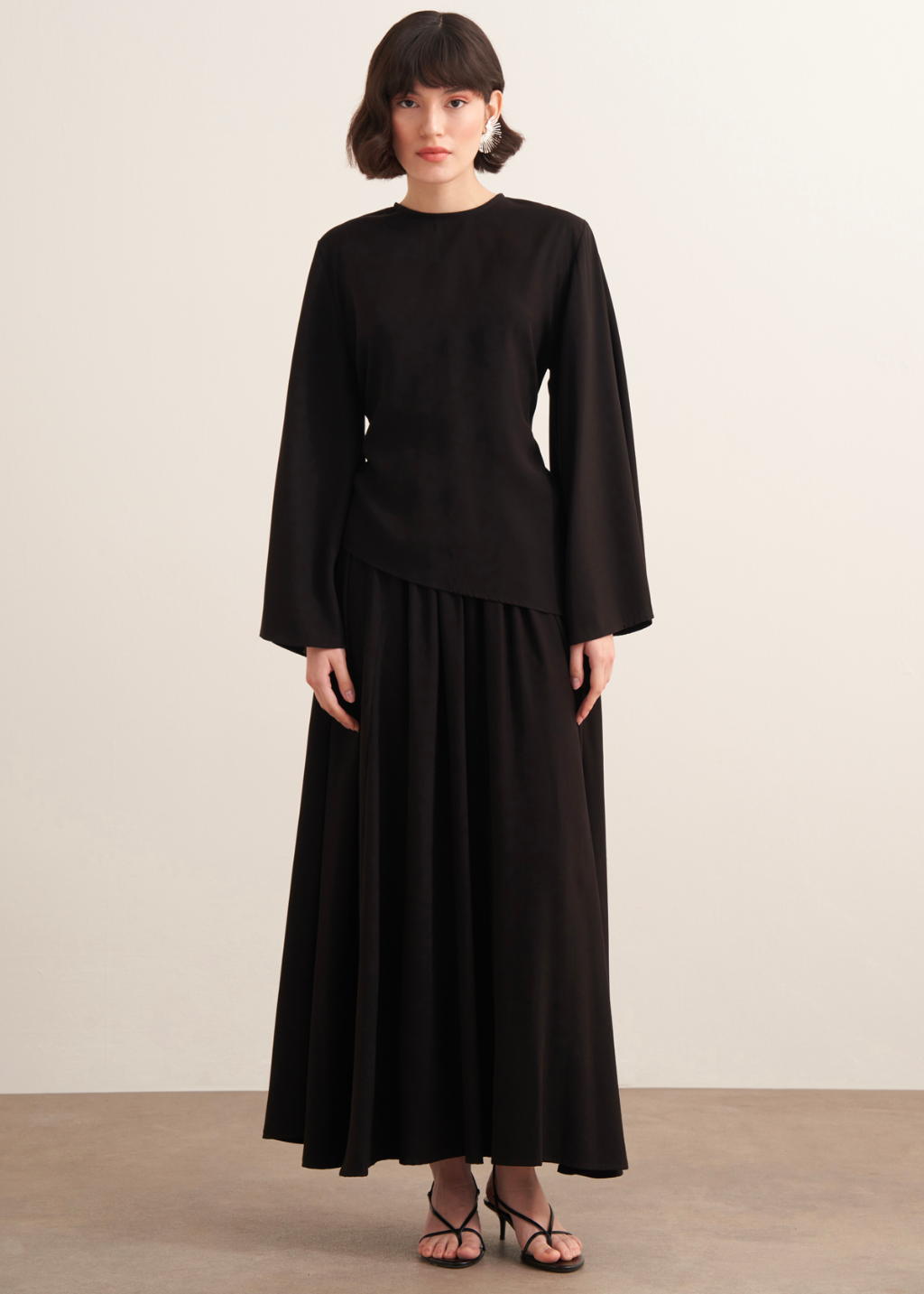 Dima Tie Detail Black Skirt Co-Ord