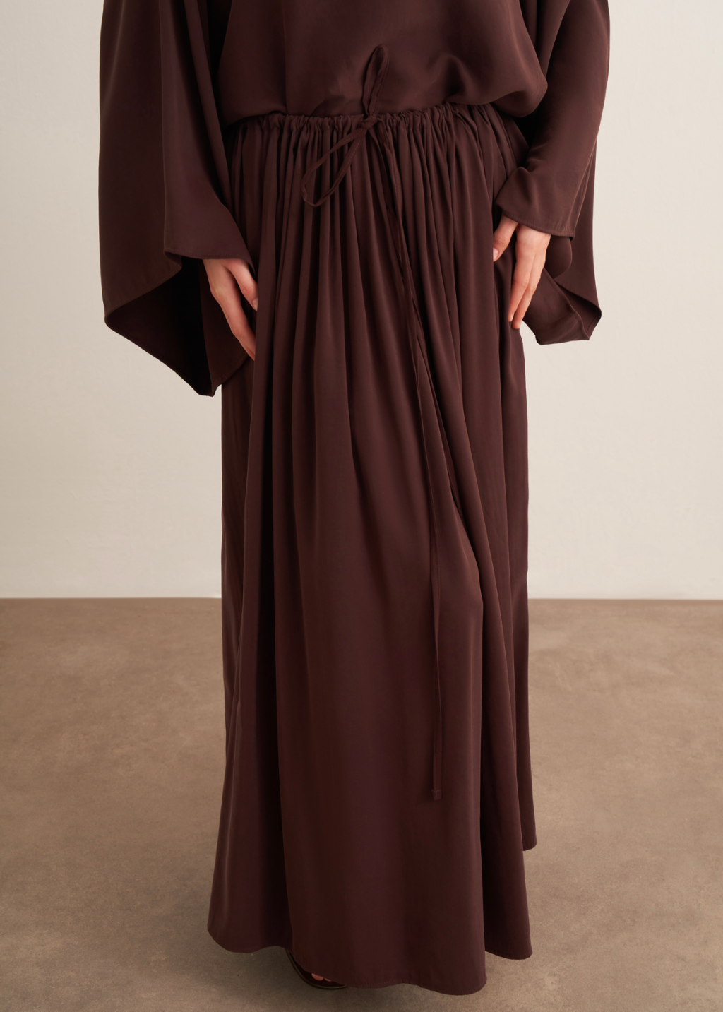 Nur Gathered Skirt Co-Ord - Brown