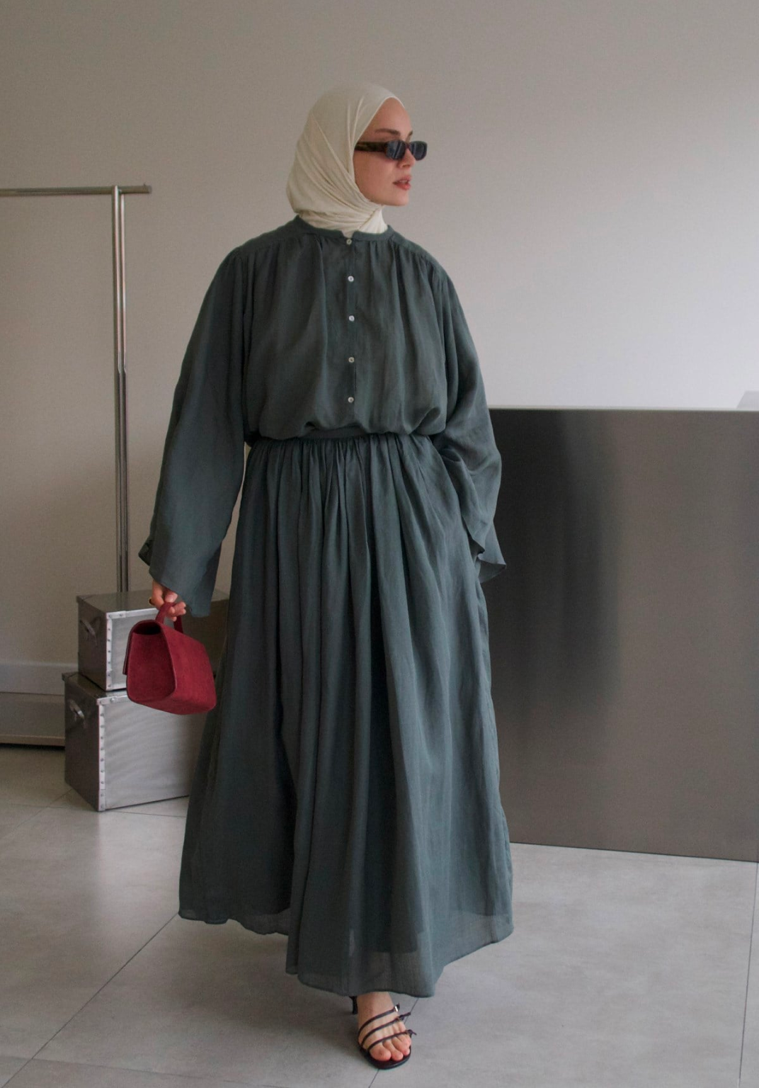 Marni Rami Skirt Co-ord Turquoise