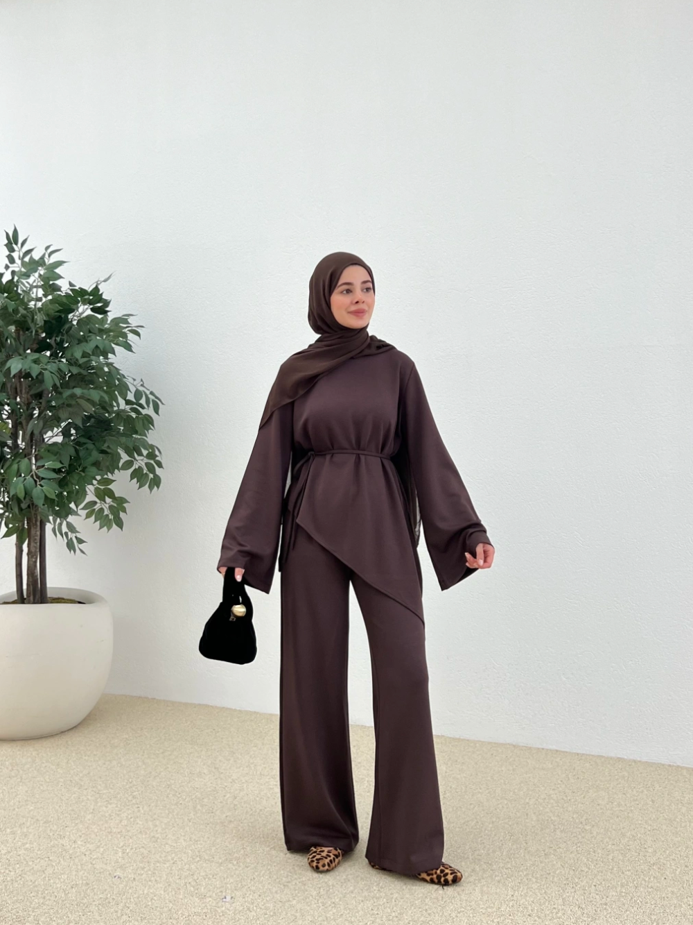 Asymmetric Modal Co-Ord Brown