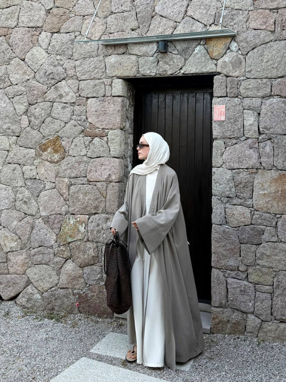 Khaki Kimono Abaya