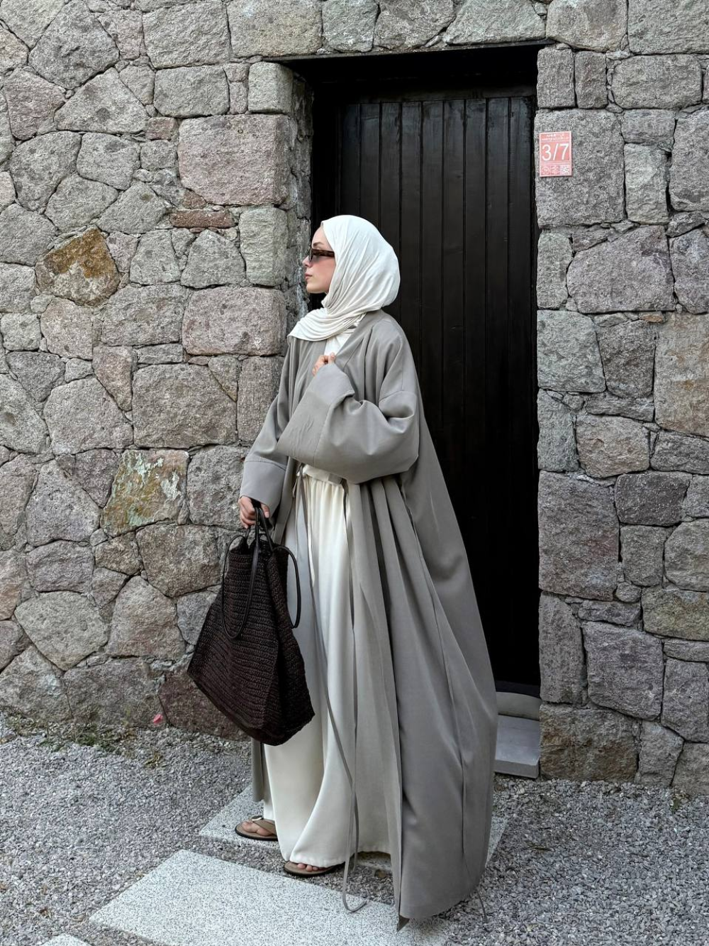 Khaki Kimono Abaya