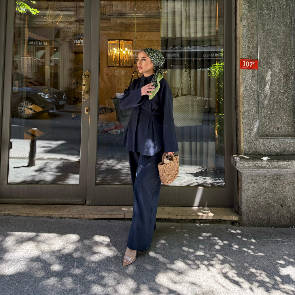 Sahil Linen Co-ord Navy