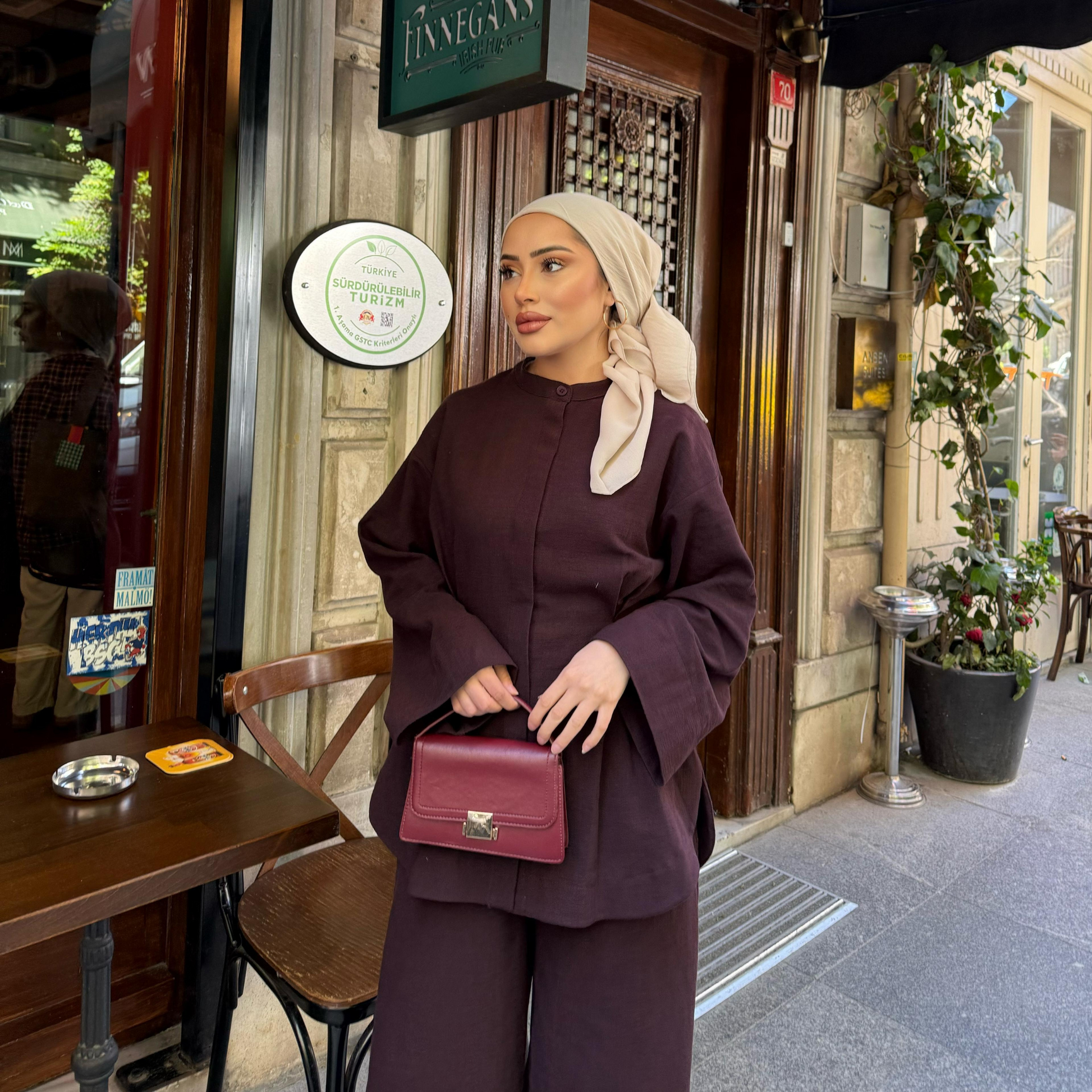 Sahil Linen Co-ord Plum