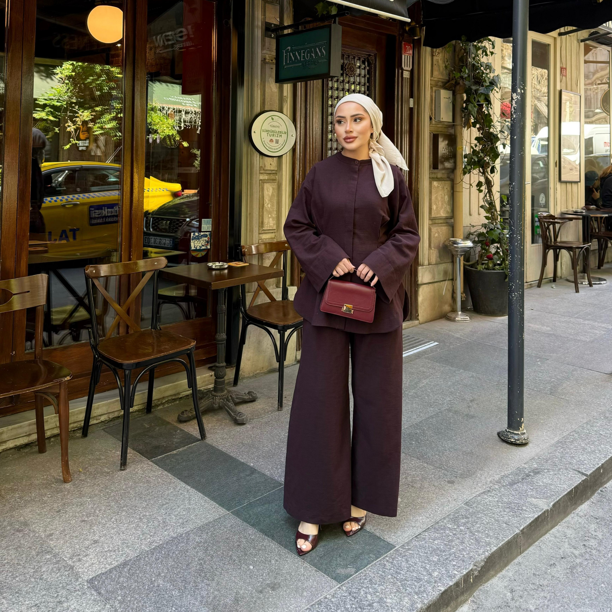 Sahil Linen Co-ord Plum