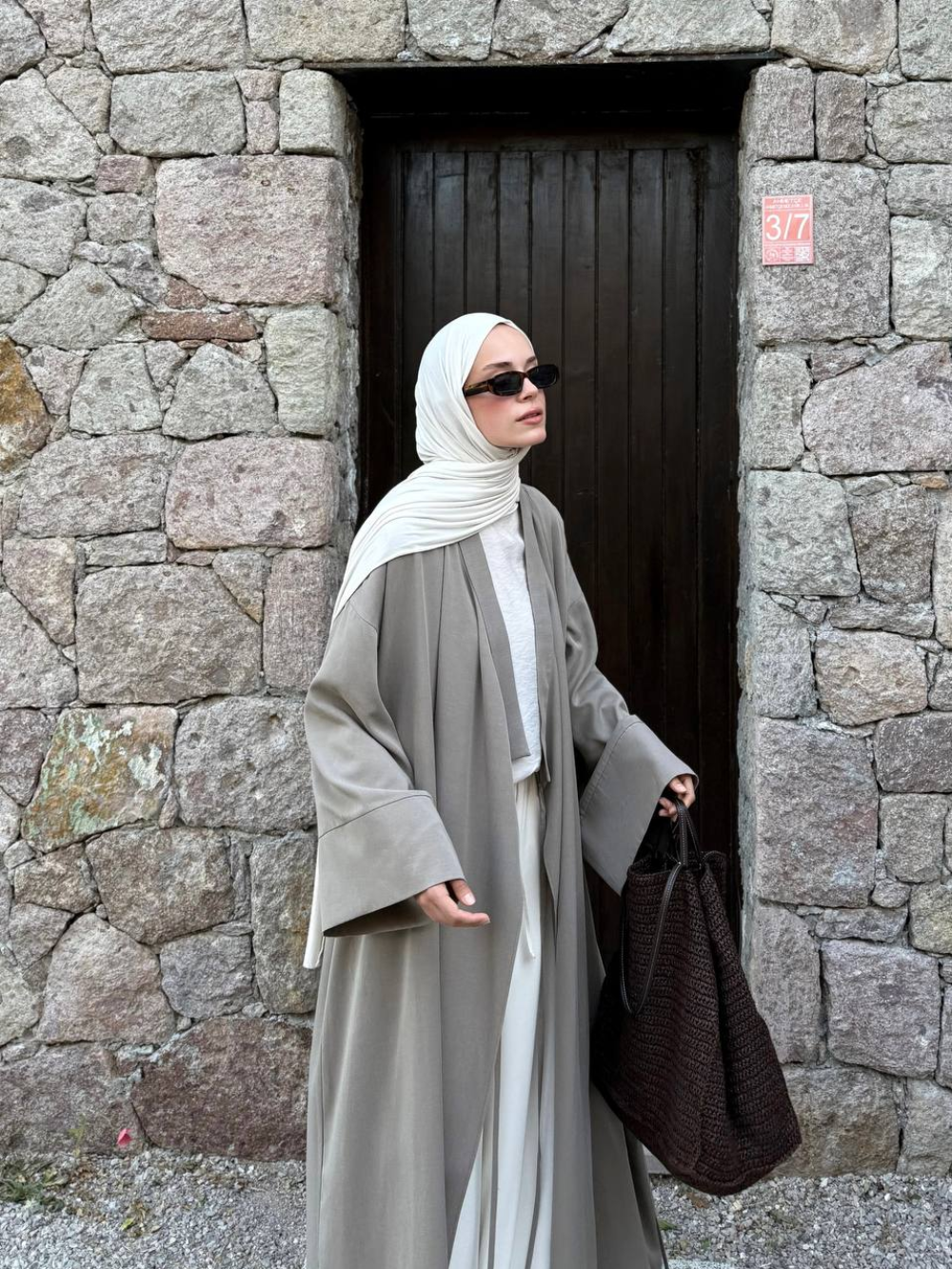 Khaki Kimono Abaya