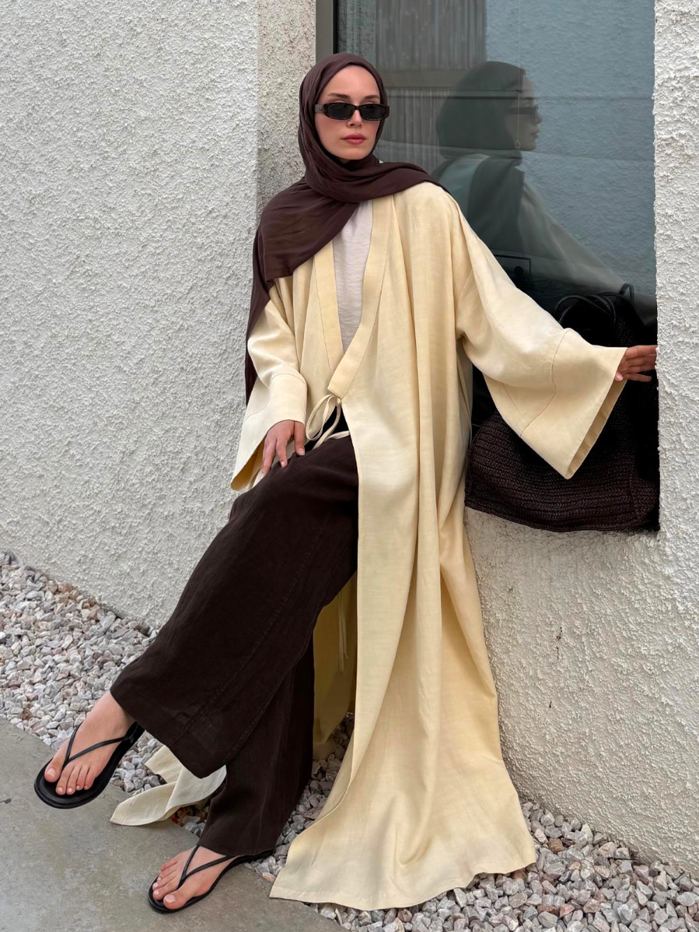 Butter Yellow Kimono Abaya