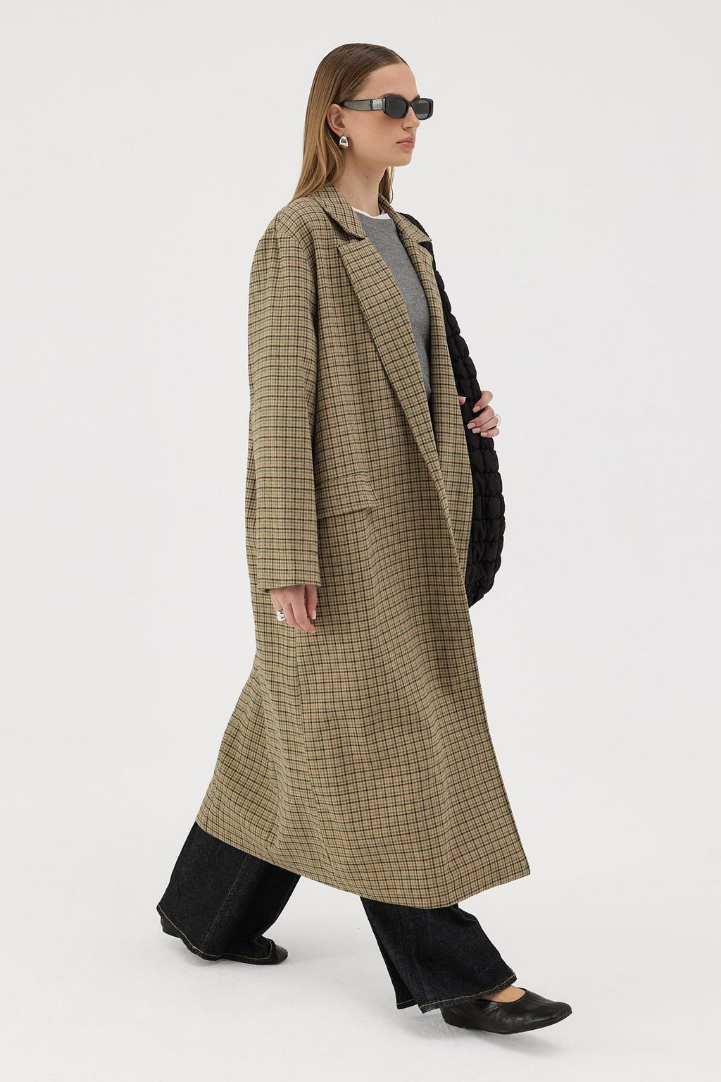 City Lightweight Plaid Coat